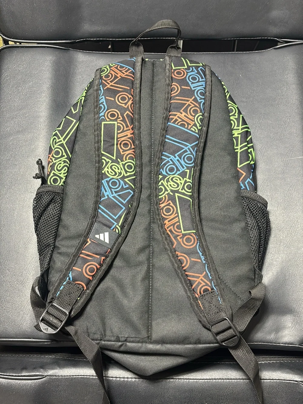 adidas Black Backpack with Neon Logo Print